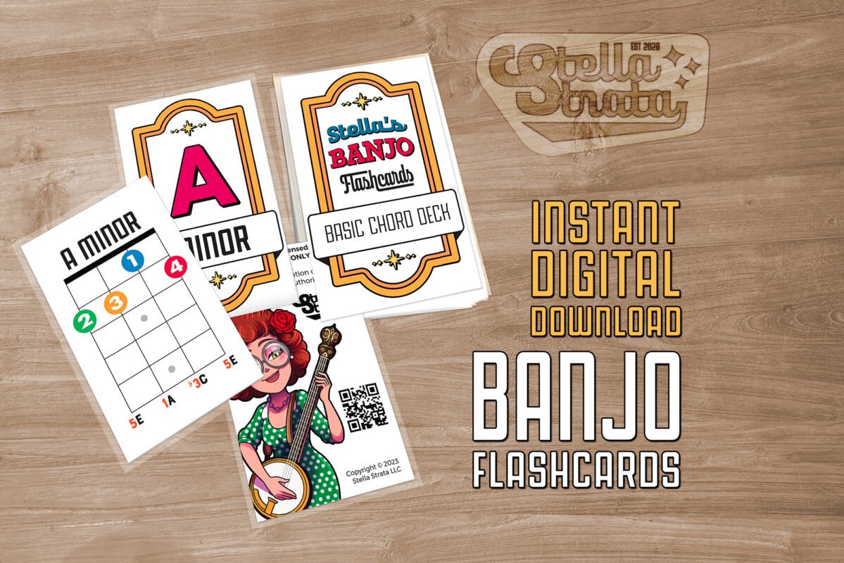 Banjo Chord Flash Cards (Printable) - Stella Strata LLC