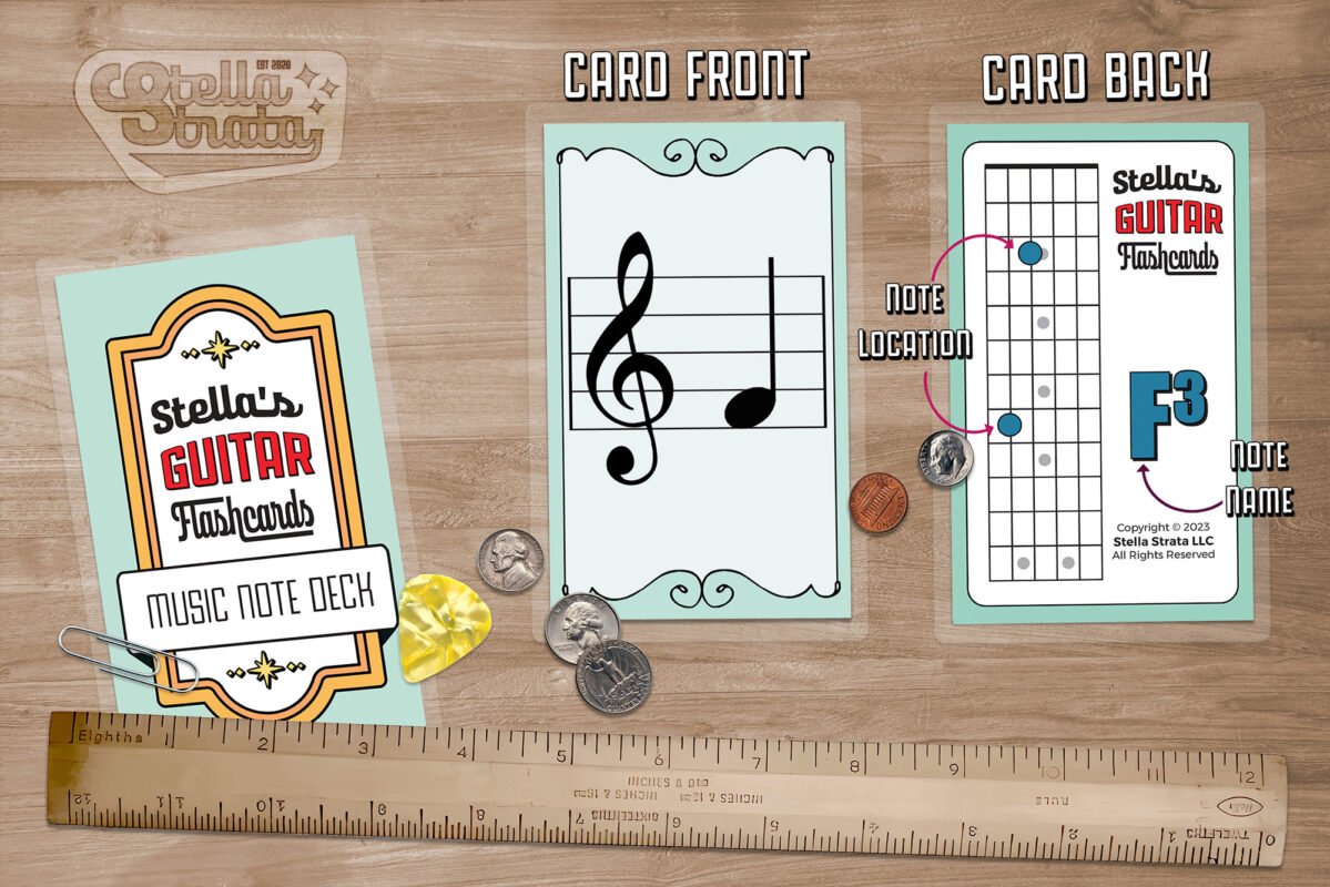 Guitar Note Flash Cards (Printable) - Stella Strata LLC