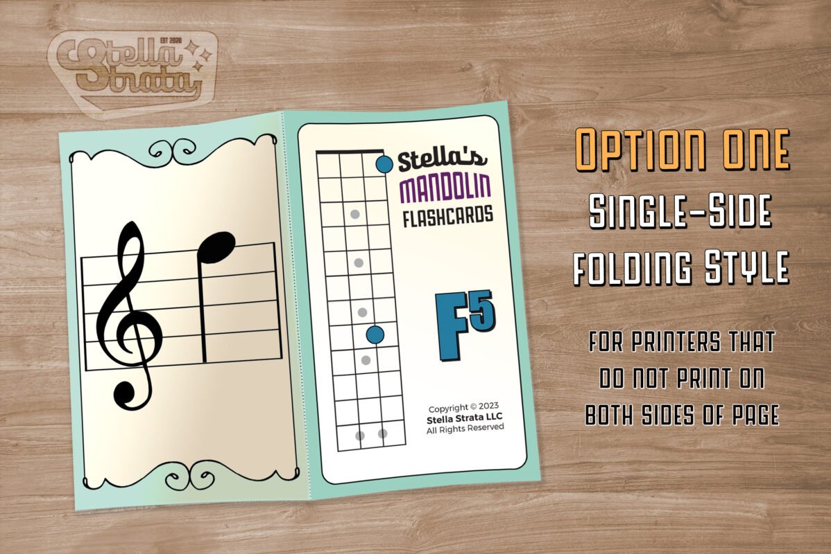 Mandolin Note Flash Cards (Printable) - Stella Strata LLC