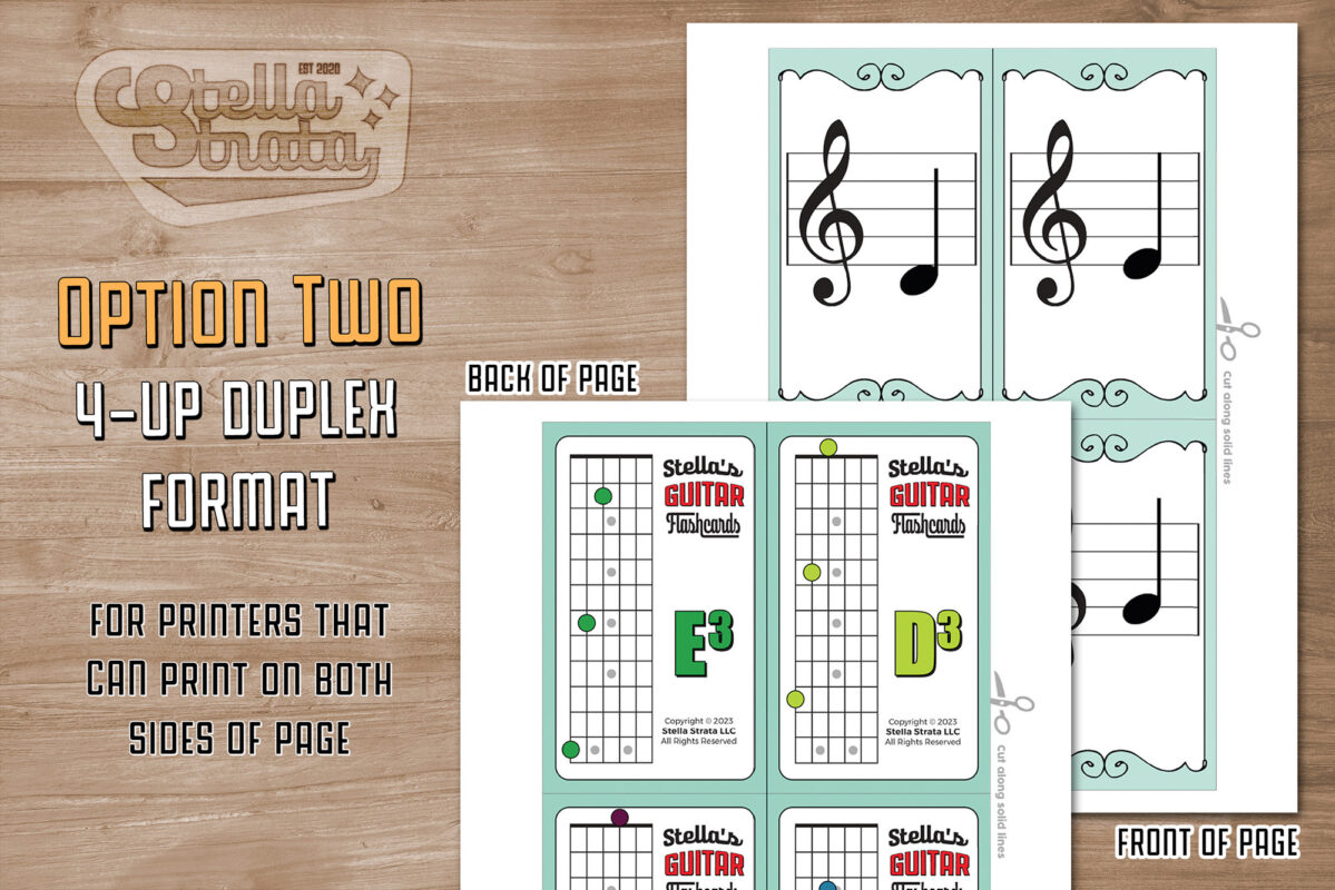 Guitar Note Flash Cards (Printable) - Stella Strata LLC